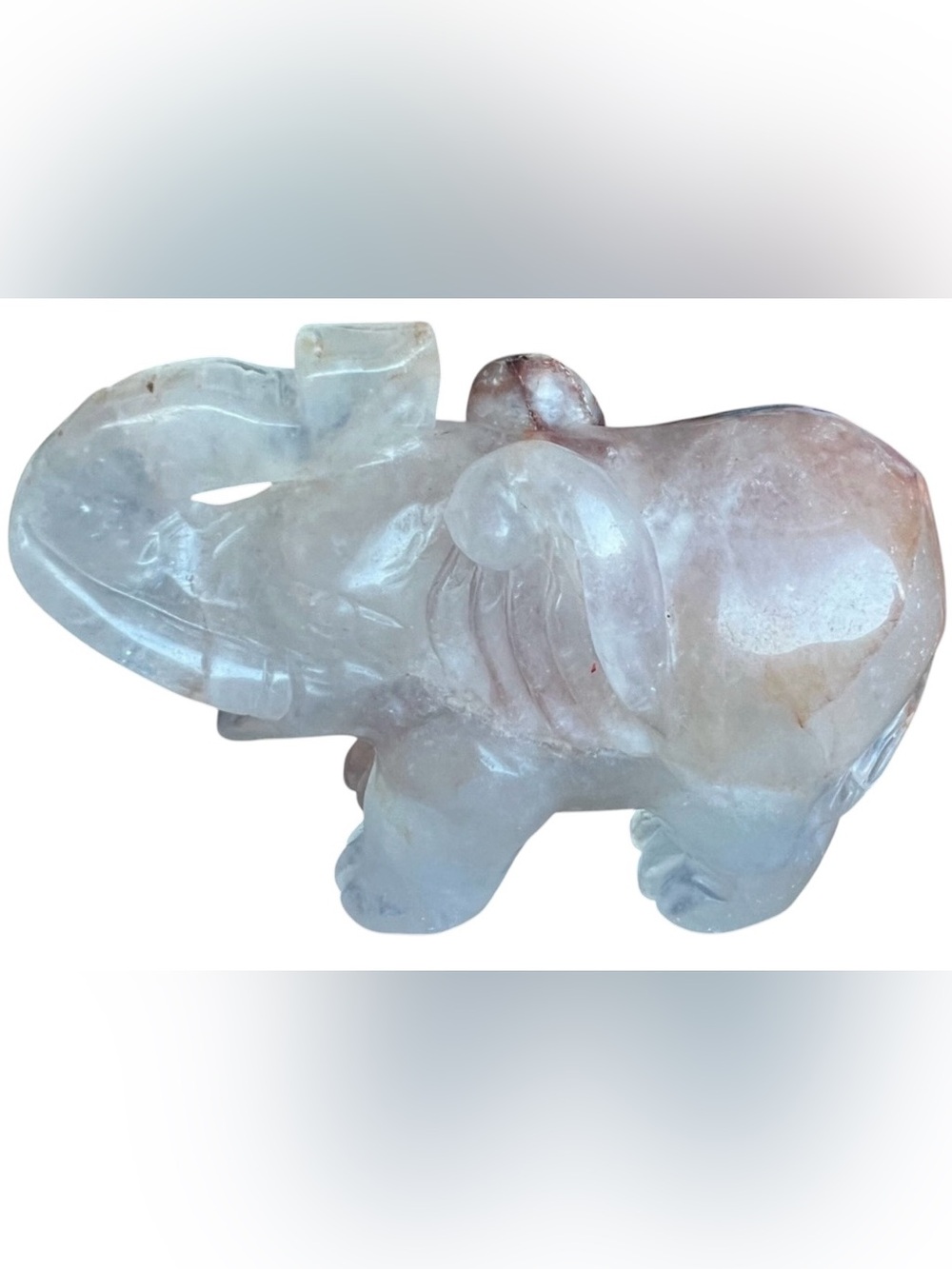 Fire Quartz Elephant Carving 2.6 lbs